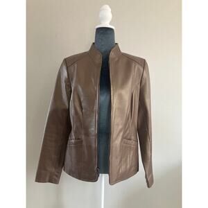 Genuine Leather Jacket Women's Light Weight Size Small Bronze Y2K 90's Retro
